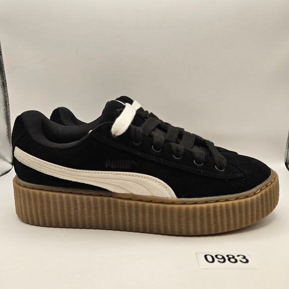 PUMA X RIHANNA WOMEN'S 10 CREEPER FENTY SNEAKERS BLACK SUEDE - Picture 6 of 8